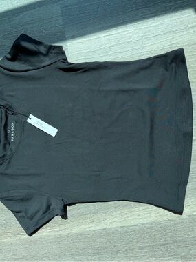 PARAGON Black Short Sleeve Mock Neck Tee